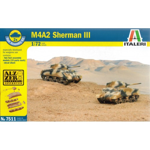 1/72 Italeri  M4A2 Sherman Mk III (Fast Build x2) 7511